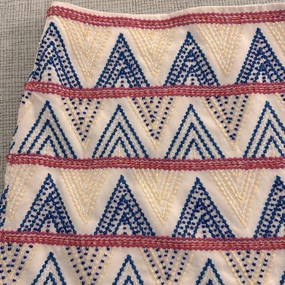 NWT Club Monaco Menditha beaded chevron zig zag skirt - Picture 4 of 11